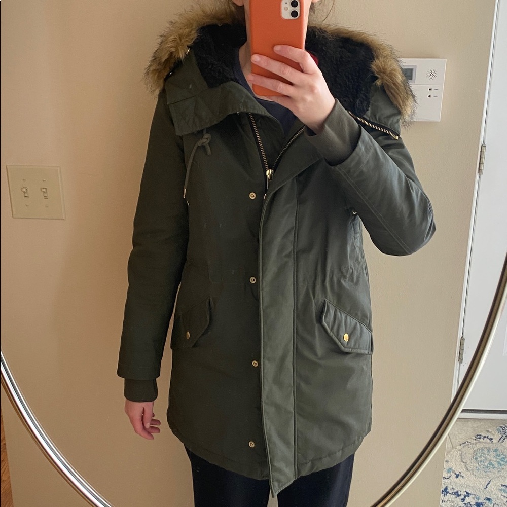 J.Crew Green Parka Coat - Picture 10 of 11